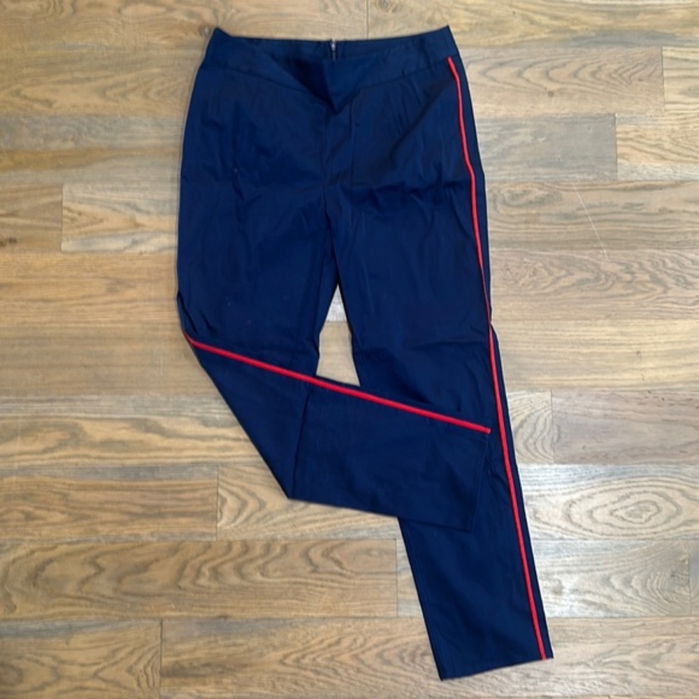 Sail to Sable Navy blue &‎ red stripe chino pants